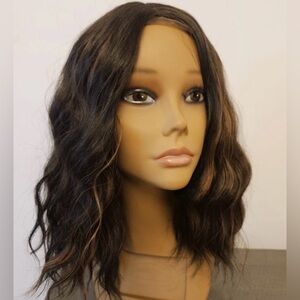 Synthetic Wig | Lace Front Uncut Dark Brown with Highlight’s Wavy